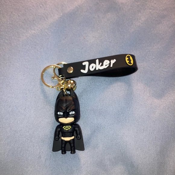 Accessories - Black Batman Keychain/Bag Charm with Joker Strap